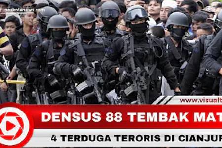 Densus 88 Tembak Mati 4 Terduga Teroris di Cianjur
